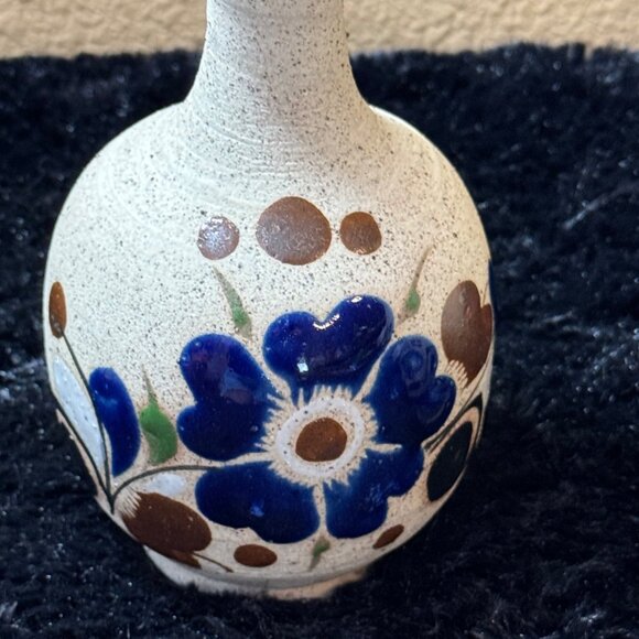 Vintage Tonala J. Campe Signed Mexican Pottery Flower Vase Lot Of 2 - Picture 3 of 10